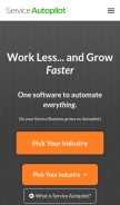 How serviceautopilot.com looks like on a mobile device such as an iPhone.