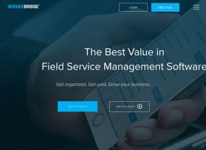 How servicebridge.com looks like on a tablet such as an iPad.