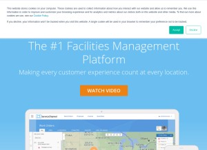 How servicechannel.com looks like on a tablet such as an iPad.