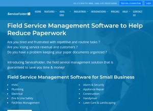 How servicefolder.com looks like on a tablet such as an iPad.