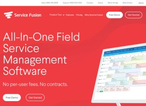 How servicefusion.com looks like on a tablet such as an iPad.
