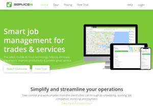 How servicem8.com looks like on a tablet such as an iPad.