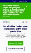 How servicemax.com looks like on a mobile device such as an iPhone.