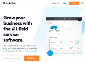 How servicetitan.com looks like on a tablet such as an iPad.