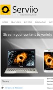How serviio.org looks like on a mobile device such as an iPhone.