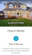 How serviz.com looks like on a mobile device such as an iPhone.