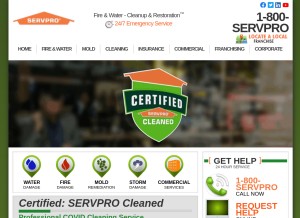 How servpro.com looks like on a tablet such as an iPad.