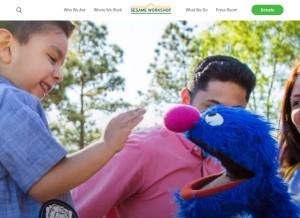 How sesameworkshop.org looks like on a tablet such as an iPad.
