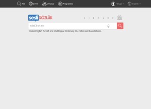 How seslisozluk.net looks like on a tablet such as an iPad.