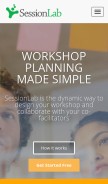 How sessionlab.com looks like on a mobile device such as an iPhone.
