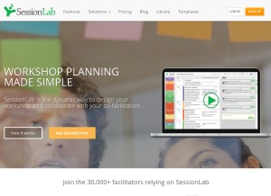 How sessionlab.com looks like on a tablet such as an iPad.
