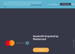 How sessionm.com looks like on a tablet such as an iPad.