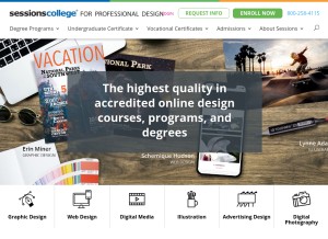 How sessions.edu looks like on a tablet such as an iPad.
