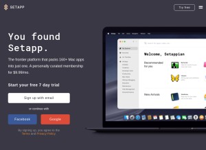 How setapp.com looks like on a tablet such as an iPad.