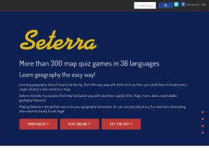 How seterra.com looks like on a tablet such as an iPad.