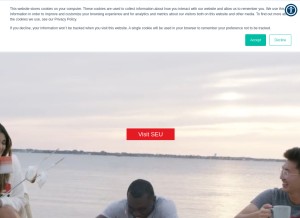 How seu.edu looks like on a tablet such as an iPad.