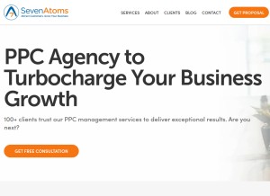 How sevenatoms.com looks like on a tablet such as an iPad.