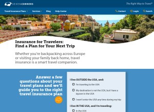 How sevencorners.com looks like on a tablet such as an iPad.