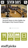How sevendaysvt.com looks like on a mobile device such as an iPhone.