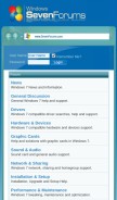 How sevenforums.com looks like on a mobile device such as an iPhone.