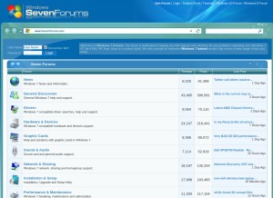 How sevenforums.com looks like on a tablet such as an iPad.