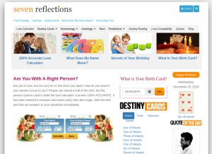 How sevenreflections.com looks like on a tablet such as an iPad.