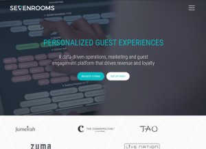 How sevenrooms.com looks like on a tablet such as an iPad.