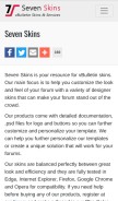 How sevenskins.com looks like on a mobile device such as an iPhone.