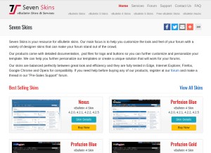 How sevenskins.com looks like on a tablet such as an iPad.