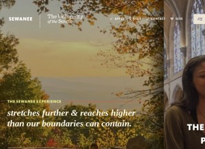 How sewanee.edu looks like on a tablet such as an iPad.