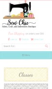How sewchicfabric.com looks like on a mobile device such as an iPhone.