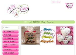 How sewgrammie.com looks like on a tablet such as an iPad.