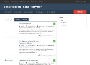 How sexkiz.com looks like on a tablet such as an iPad.