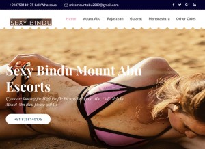 How sexybindu.in looks like on a tablet such as an iPad.