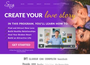 How sexyconfidence.com looks like on a tablet such as an iPad.
