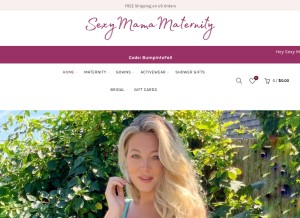 How sexymamamaternity.com looks like on a tablet such as an iPad.