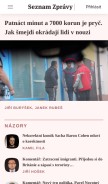 How seznamzpravy.cz looks like on a mobile device such as an iPhone.