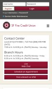 How sffirecu.org looks like on a mobile device such as an iPhone.