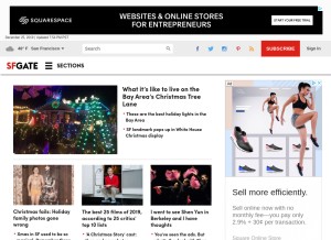 How sfgate.com looks like on a tablet such as an iPad.
