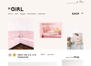 How sfgirlbybay.com looks like on a tablet such as an iPad.