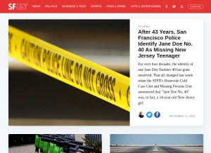 How sfist.com looks like on a tablet such as an iPad.