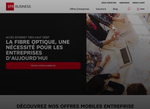 How sfrbusinessteam.fr looks like on a tablet such as an iPad.