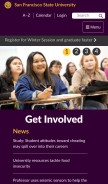 How sfsu.edu looks like on a mobile device such as an iPhone.