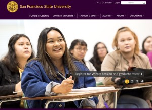 How sfsu.edu looks like on a tablet such as an iPad.