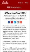 How sftourismtips.com looks like on a mobile device such as an iPhone.