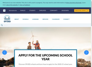 How sfusd.edu looks like on a tablet such as an iPad.