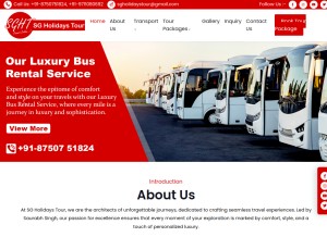 How sgholidaystour.com looks like on a tablet such as an iPad.