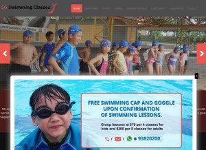 How sgswimmingclasses.com looks like on a tablet such as an iPad.