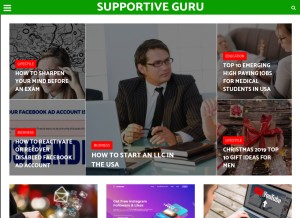 How sguru.org looks like on a tablet such as an iPad.