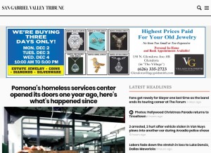 How sgvtribune.com looks like on a tablet such as an iPad.